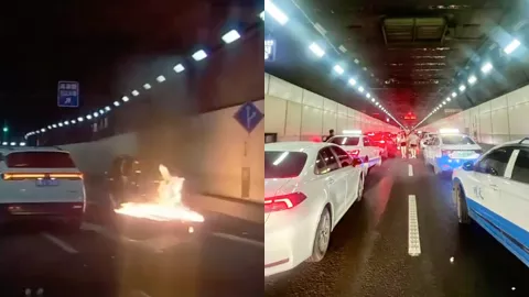 武汉汉口长江隧道汽车自燃事件